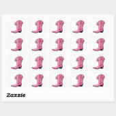 Hot roze cowgirl laars howdy vierkante sticker (Vel)
