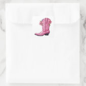 Hot roze cowgirl laars howdy vierkante sticker (Tas)