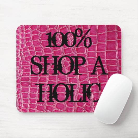 Hot Roze Croc Crocodile Skin Gepersonaliseerde Mou Muismat (Met muis)