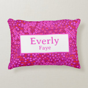 Hot Roze Custom Baby Meisje Naam Kwekerij Decor Accent Kussen