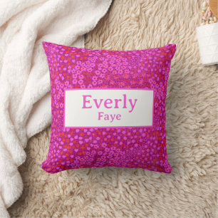 Hot Roze Custom Baby Meisje Naam Kwekerij Decor Kussen