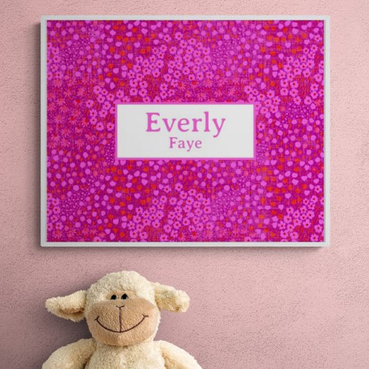 Hot Roze Custom Baby Meisje Naam Kwekerij Decor Poster
