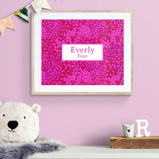 Hot Roze Custom Baby Meisje Naam Kwekerij Decor Poster