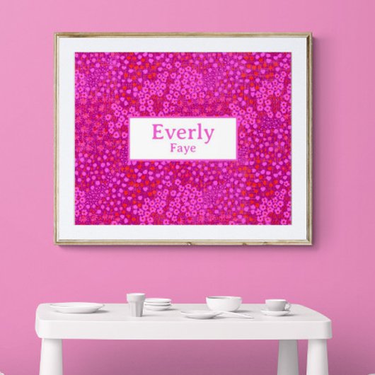 Hot Roze Custom Baby Meisje Naam Kwekerij Decor Poster