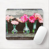 Hot-roze Daisies in Vases Muismat (Met muis)