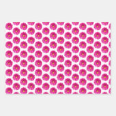 Hot Roze Daisy Floral Wrapping Paper, 3 vellen (Voorkant 2)