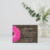 Hot-roze Daisy Wedding Reception Direction Card Informatiekaartje (Staand voorkant)