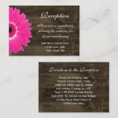 Hot-roze Daisy Wedding Reception Direction Card Informatiekaartje (Voorkant / Achterkant)