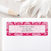 Hot-roze Damask  Adresetiketten Etiket (Insitu)