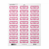 Hot-roze Damask  Adresetiketten Etiket (Full Sheet)