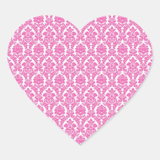 Hot roze Damask Heart Sticker Envelope Seal (Voorkant)
