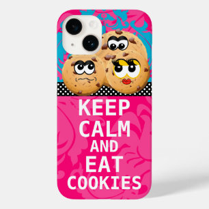 Hot-roze Damask KEEP CALM EN Eet Cookies Case-Mate iPhone Case
