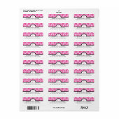 Hot-roze Damask Monogram C Adresetiketten Etiket (Full Sheet)
