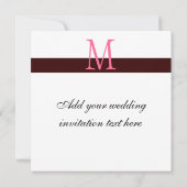 Hot-roze Damask Monogram Weddenschap 4 Kaart (Achterkant)