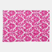 Hot-roze Damask Theedoek (Horizontaal)