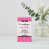 Hot-roze Damask voor Mode Designer, Stylist Visitekaartje (Staand voorkant)