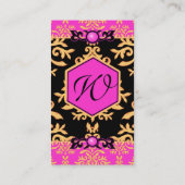 Hot-roze Damask voor Mode Designer, Stylist Visitekaartje (Achterkant)