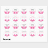 Hot-Roze Damask Wedding Sticker (Vel)