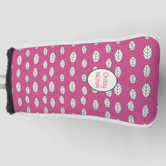 Hot-roze dames Gepersonaliseerde dames Golfhoofddu Golfheadcover (Voorkant)