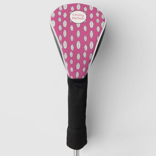 Hot-roze dames op maat golfheadcover (Voorkant)