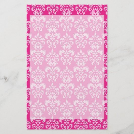Hot-roze damppatroon briefpapier (Voorkant)