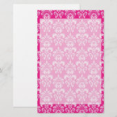 Hot-roze damppatroon briefpapier (Voorkant / Achterkant)