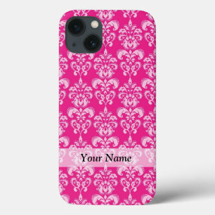 Hot-roze damppatroon iPhone 13 hoesje