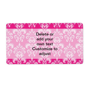 Hot-roze damppatroon etiket