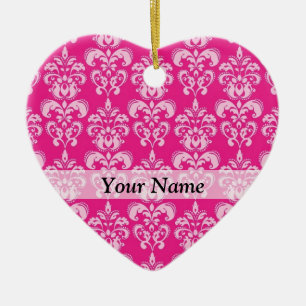 Hot-roze damppatroon keramisch ornament