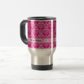 Hot-roze damppatroon reisbeker (Voorkant links)