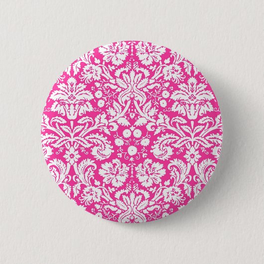 Hot-roze damppatroon ronde button 5,7 cm (Voorkant)
