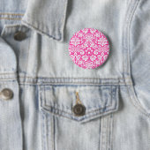 Hot-roze damppatroon ronde button 5,7 cm (In situ)