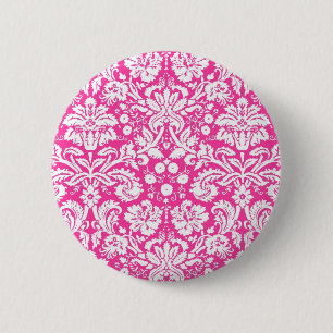 Hot-roze damppatroon ronde button 5,7 cm