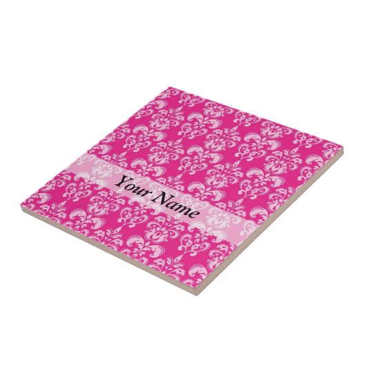 Hot-roze damppatroon tegeltje (Zijkant)