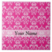 Hot-roze damppatroon tegeltje (Voorkant)