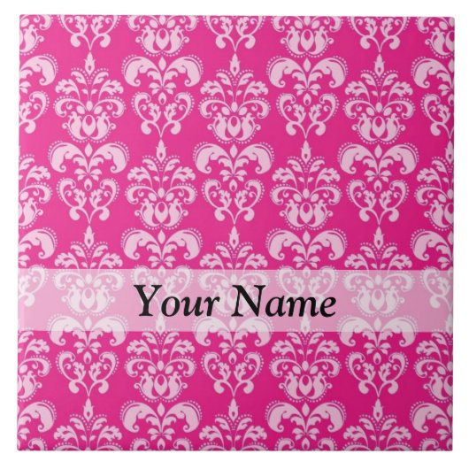 Hot-roze damppatroon tegeltje (Voorkant)