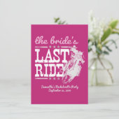 Hot-Roze de laatste ride van de bruid Kaart (Staand voorkant)