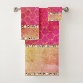 Hot-roze Diamond Bling Bath-handdoekset Bad Handdoek (Insitu)