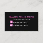 Hot-roze Diamond Bling Make-up artistieke Biz-kaar Visitekaartje (Achterkant)