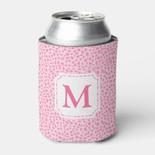 Hot-roze dierlijke afdrukken Monogram Blikjeskoeler