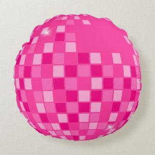 Hot Roze Disco Boogie Rond Kussen