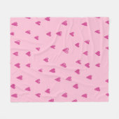 Hot roze doedels schattig hart patroon fleece deken (Voorkant (Horizontaal))