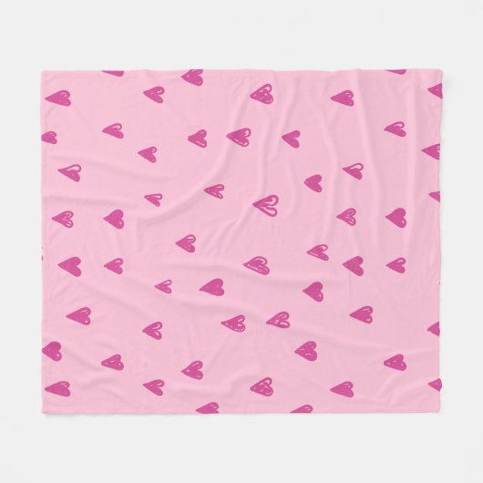 Hot roze doedels schattig hart patroon fleece deken (Voorkant (Horizontaal))