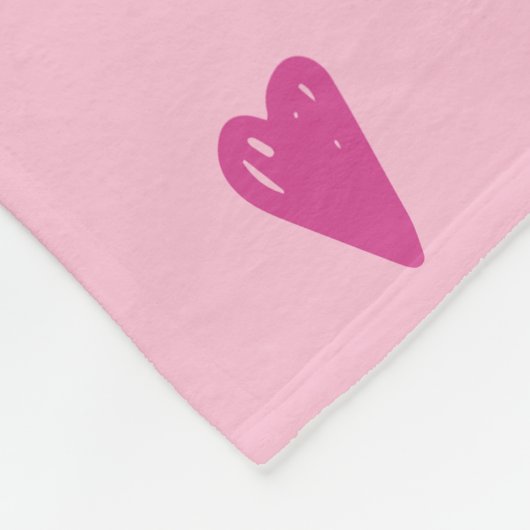 Hot roze doedels schattig hart patroon fleece deken (Hoek)