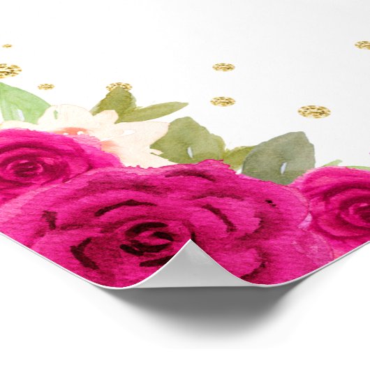 Hot Roze Donkere Huid Meisje Verjaardagsfeest Welk Poster (Hoek)