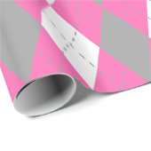 Hot-roze, donkergrijs Wit XL-stijl Cadeaupapier (Rol Hoek)
