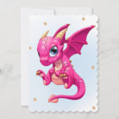 Hot-roze dragon Girl-Baby shower Kaart (Achterkant)