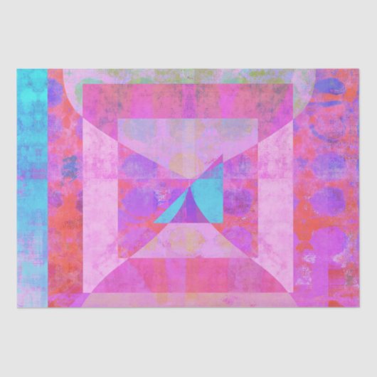 Hot roze droom # 1 gemengde media weefsel papier (Voorkant)