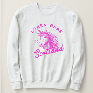 Hot roze eenhoorn Loren Brae sweatshirt
