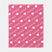 Hot-roze Eenvoudige, aangepaste herhalingsnaam Fleece Deken (Voorkant)